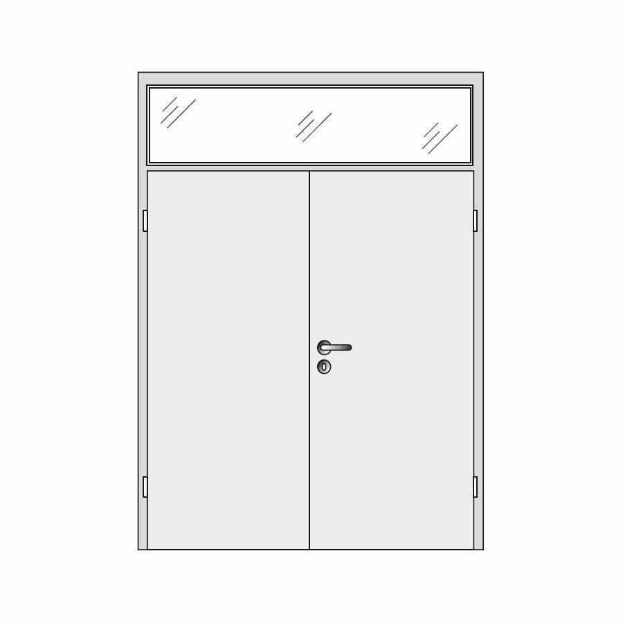 Double doors with top glass panel